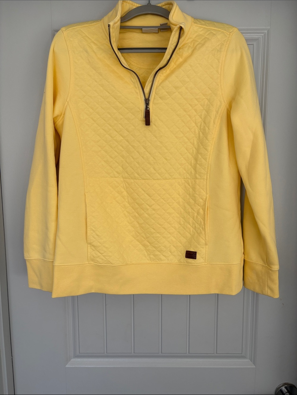 L.L. Bean Quilted Half-Zip Sweater - Yellow